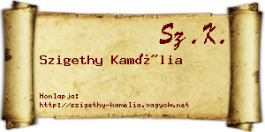 Szigethy Kamélia névjegykártya